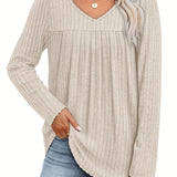 Helle™ | Sweter dziany z dekoltem w serek