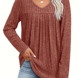 Helle™ | Sweter dziany z dekoltem w serek
