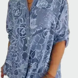 Johanne | Niebieska Kwiatowa Bluzka