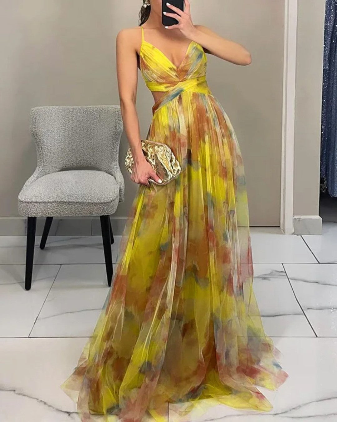 Giselle™ - Czarujące maxi sukienka w kwiatowy wzór