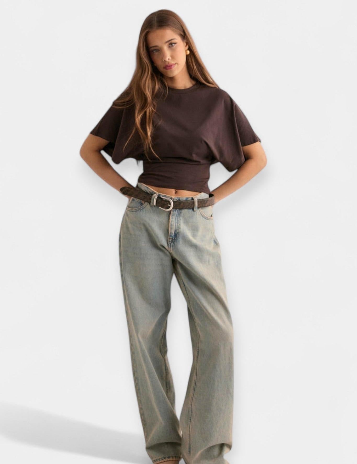 Sofia | T-shirt z Oversized Rękawami
